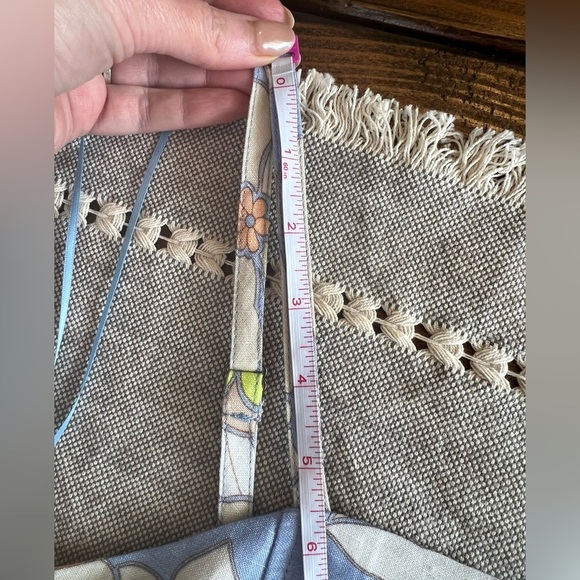 Current Air XS, floral Blue and Orange Women's cropped halter Top, NWT, spring - Picture 6 of 8